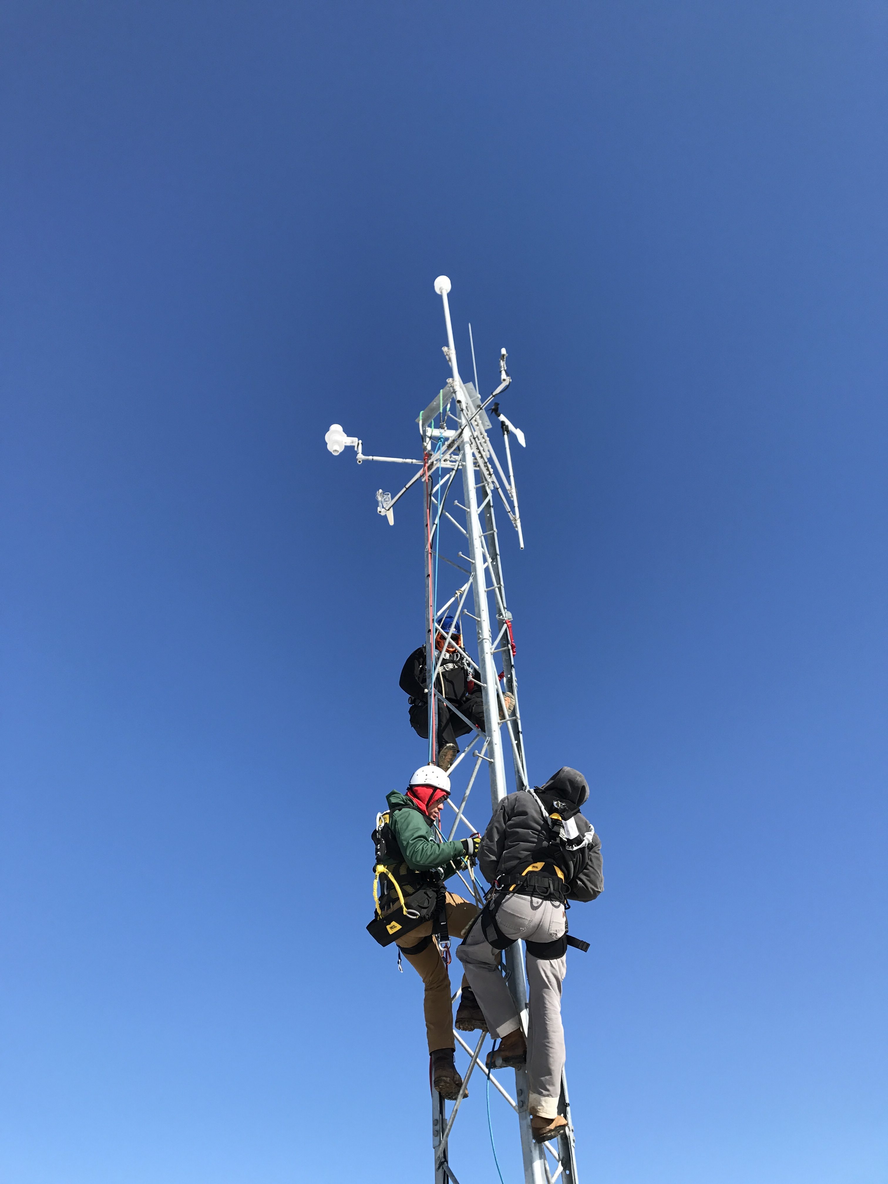 Climbing towers in the cold…  Training, Caution and being Prepared….